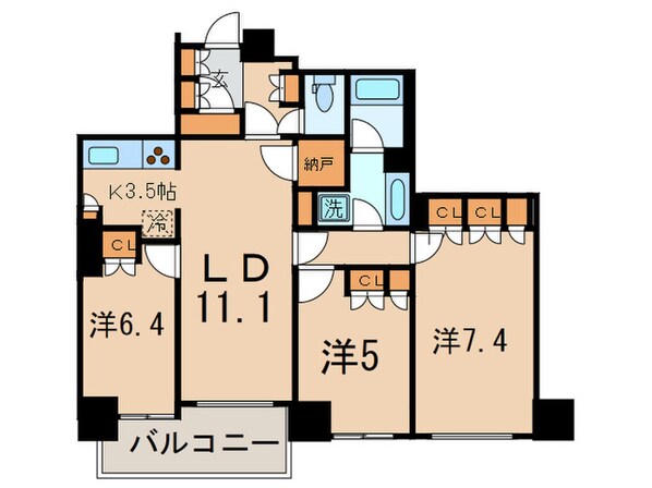 レジディアタワ－目黒不動前の物件間取画像